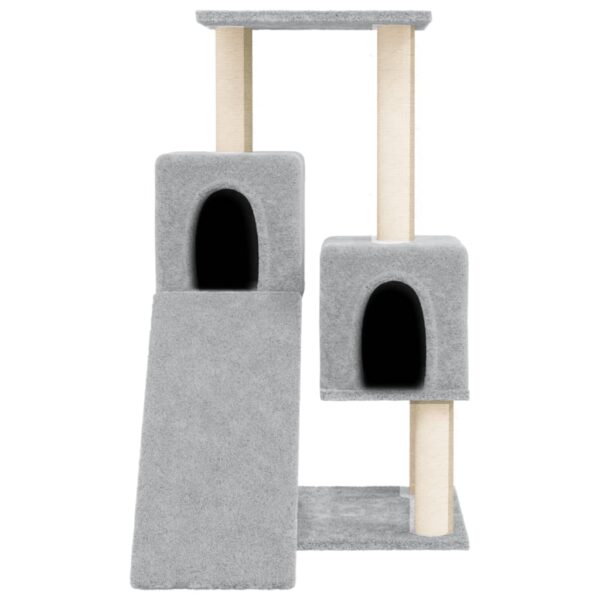 vidaXL Cat Tree with Sisal Scratching Posts Light Grey 82 cm - Image 3