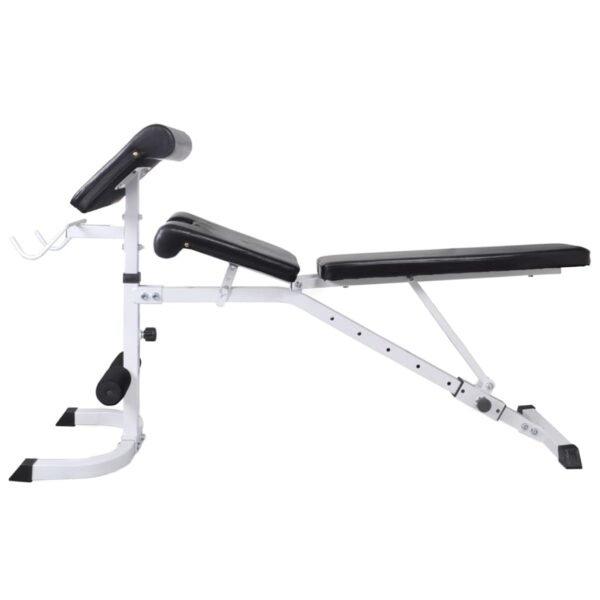 vidaXL Workout Bench with Weight Rack Barbell and Dumbbell Set 60.5kg - Image 6