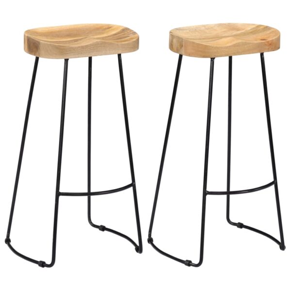 vidaXL Gavin Bar Stools 2 pcs Solid Mango Wood - Image 1