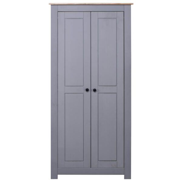 vidaXL Wardrobe Grey 80x50x171.5 cm Solid Pine Panama Range - Image 4