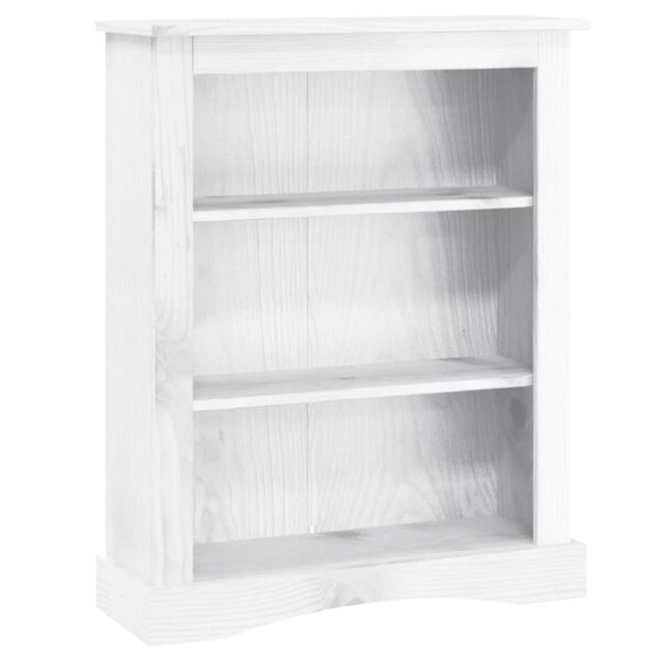 vidaXL 3-Tier Bookcase Mexican Pine Corona Range White 81x29x100 cm - Image 2
