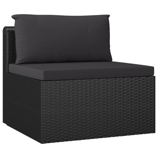vidaXL 10 Piece Garden Lounge Set with Cushions Poly Rattan Black - Image 10