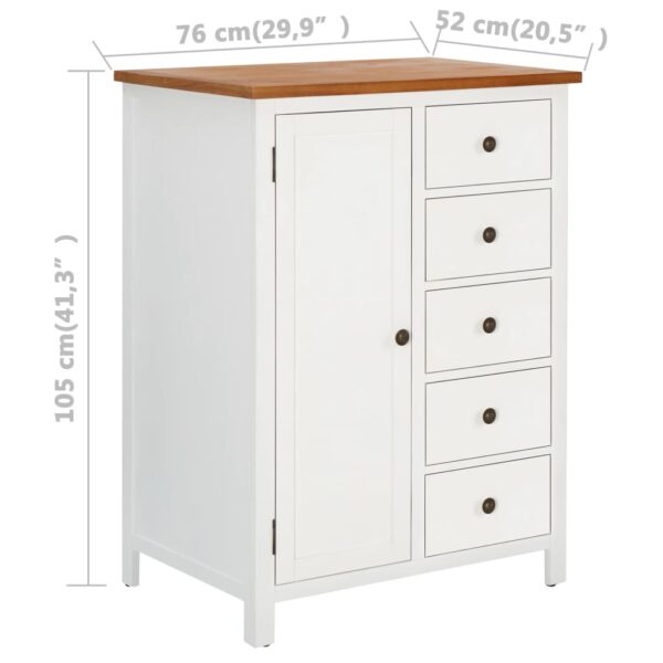 vidaXL Wardrobe 76x52x105 cm Solid Oak Wood - Image 10