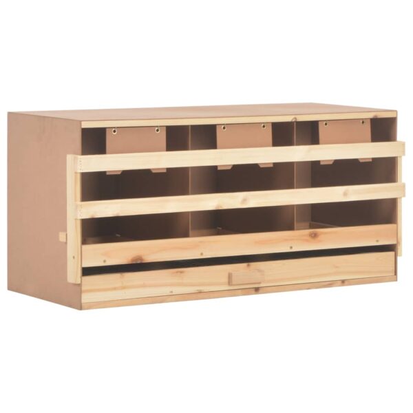 vidaXL Chicken Laying Nest 3 Compartments 96x40x45 cm Solid Pine Wood - Image 2