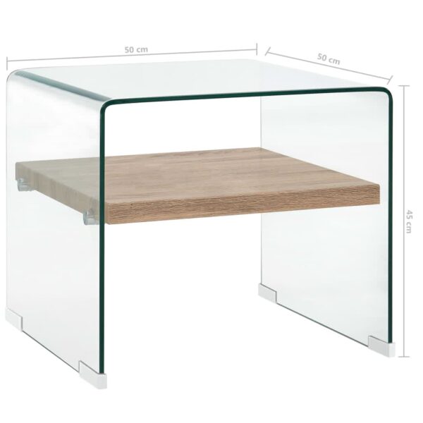 vidaXL Coffee Table Clear 50x50x45 cm Tempered Glass - Image 5