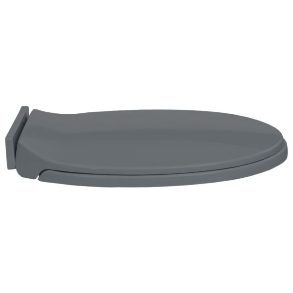 vidaXL Soft-Close Toilet Seat Grey Oval - Image 4
