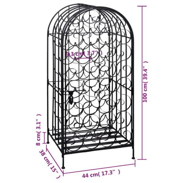 vidaXL Wine Rack for 35 Bottles Metal - Image 8