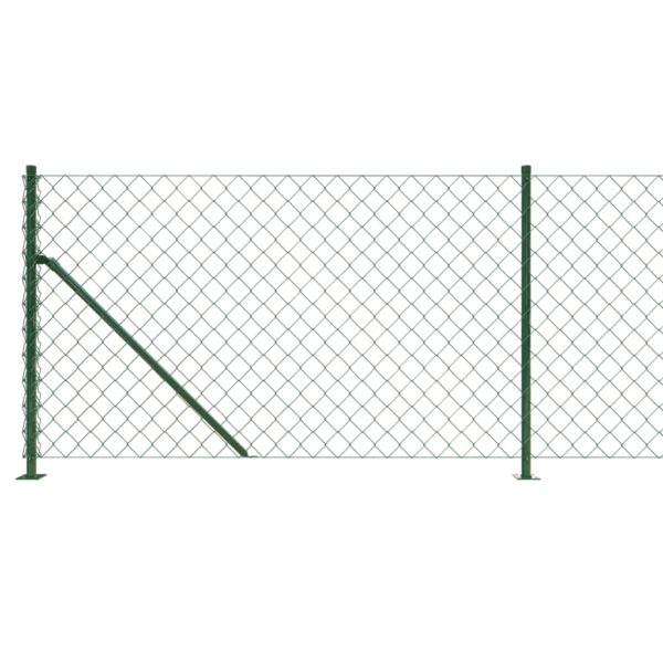 vidaXL Chain Link Fence with Flange Green 0.8x10 m - Image 4