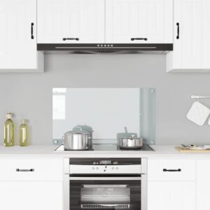 vidaXL Kitchen Backsplash Transparent 90x50 cm Tempered Glass