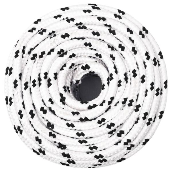vidaXL Braided Boat Rope White 6 mmx100 m Polyester - Image 2