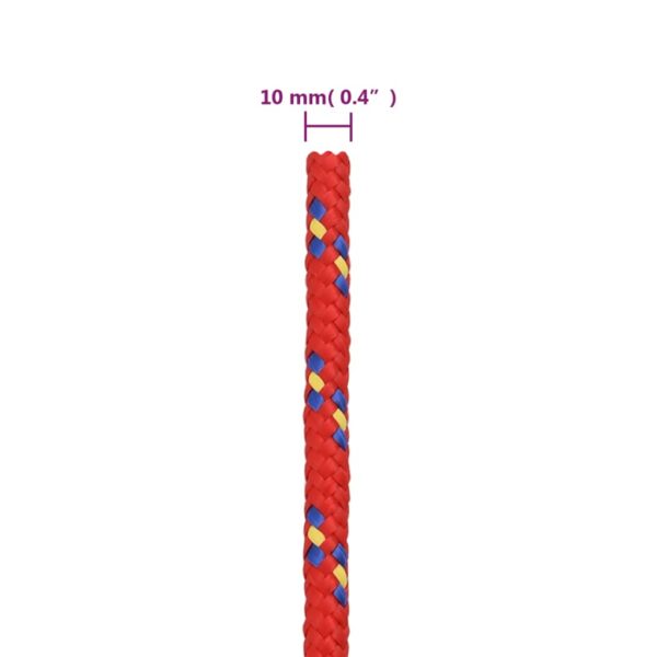 vidaXL Boat Rope Red 10 mm 25 m Polypropylene - Image 6