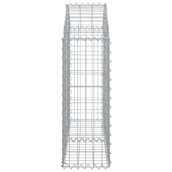 vidaXL Arched Gabion Basket 100x30x80/100 cm Galvanised Iron - Image 4