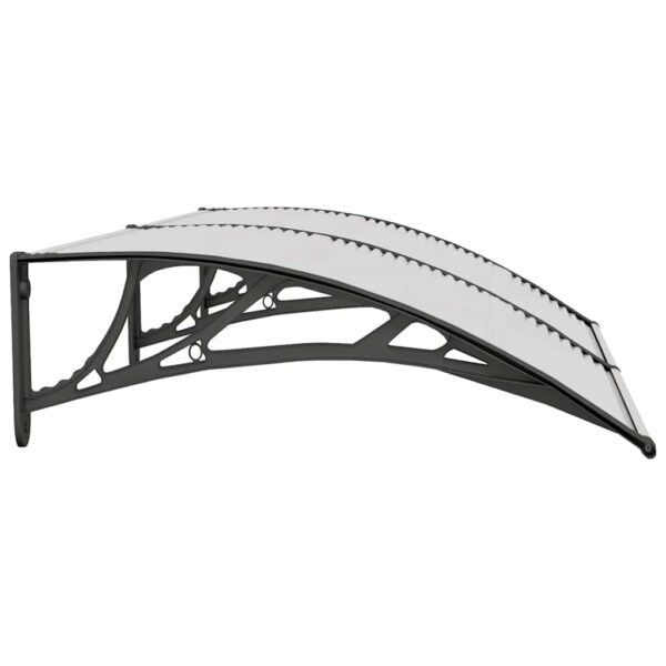 vidaXL Door Canopy Black and Transparent 150x75 cm Polycarbonate - Image 5