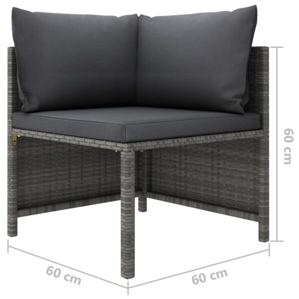 vidaXL 10 Piece Garden Lounge Set with Cushions Poly Rattan Grey - Image 11