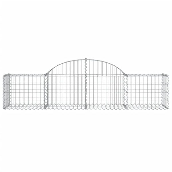 vidaXL Arched Gabion Basket 200x50x40/60 cm Galvanised Iron - Image 3