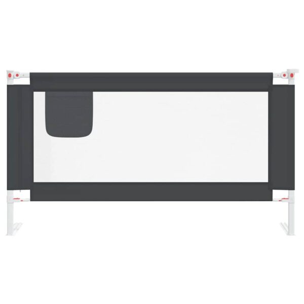 vidaXL Toddler Safety Bed Rail Dark Grey 150x25 cm Fabric - Image 3
