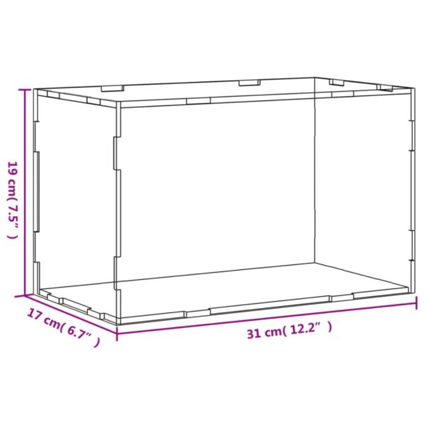 vidaXL Display Box Transparent 31x17x19 cm Acrylic - Image 6