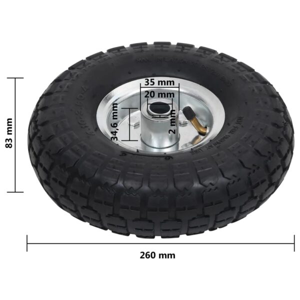 vidaXL Sack Truck Wheels 4 pcs Rubber 4.10/3.50-4 - Image 7