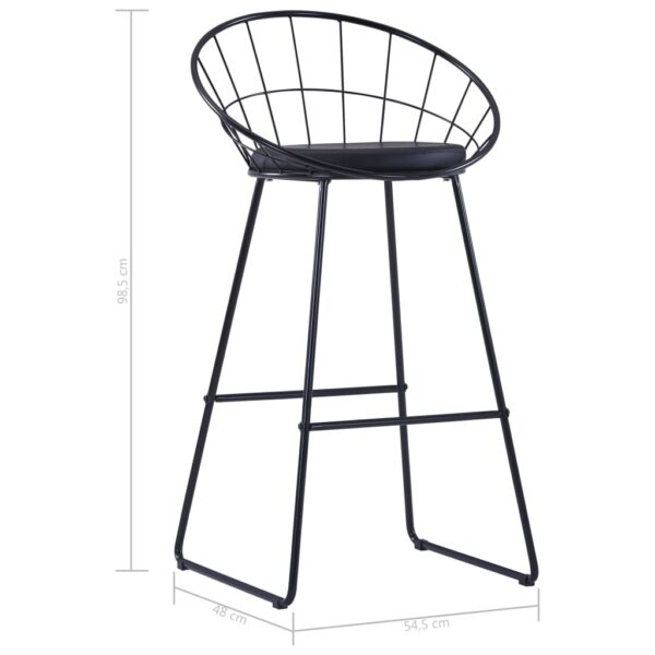 vidaXL Bar Chairs 2 pcs Black Faux Leather - Image 7