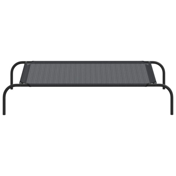vidaXL Elevated Dog Bed Black L Textilene - Image 4