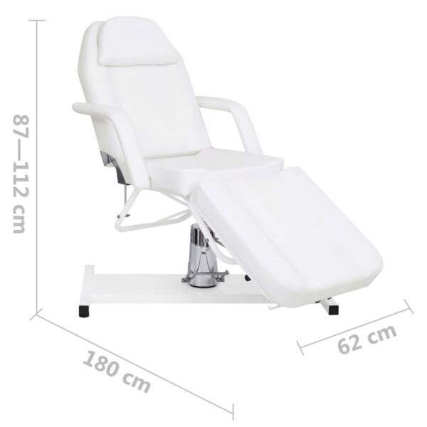 vidaXL Massage Table White 180x62x(87-112) cm - Image 8