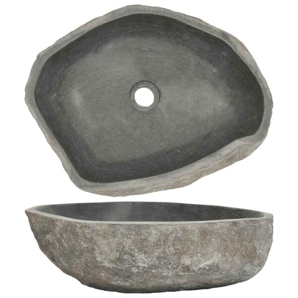 vidaXL Basin River Stone Oval (45-53)x(34-41) cm - Image 2