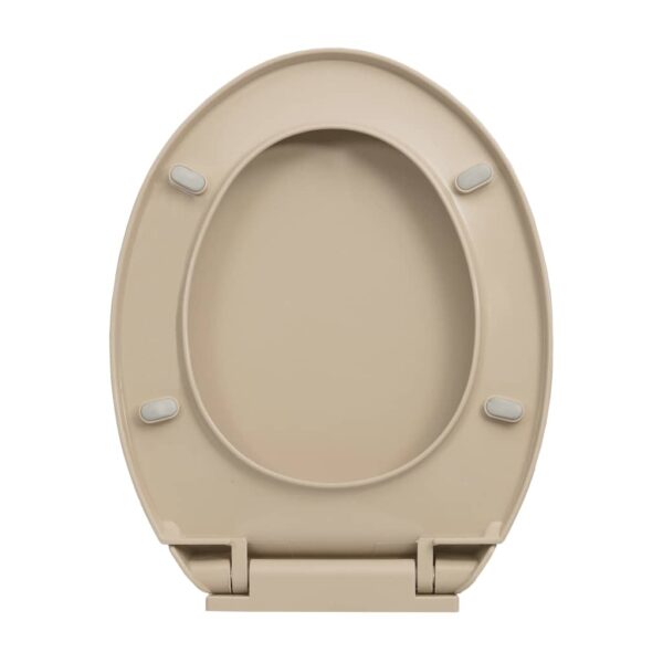 vidaXL Soft-Close Toilet Seat Beige Oval - Image 6
