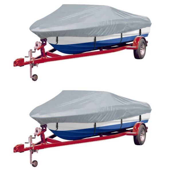 vidaXL Boat Covers 2 pcs Grey Length 610-671 cm Width 254 cm - Image 1
