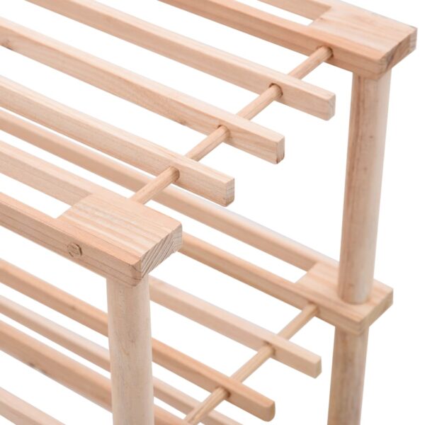 vidaXL 3-Tier Shoe Rack Solid Fir Wood - Image 5