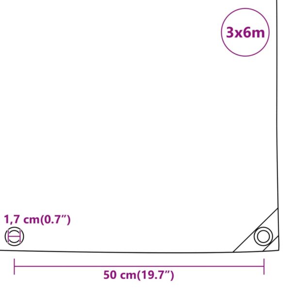 vidaXL Tarpaulin Anthracite 3x6 m 650 g/m² - Image 10