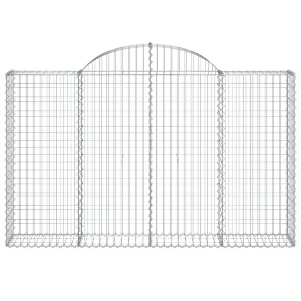 vidaXL Arched Gabion Basket 200x30x120/140 cm Galvanised Iron - Image 3
