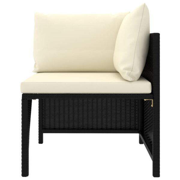 vidaXL 10 Piece Garden Lounge Set with Cushions Poly Rattan Black - Image 7