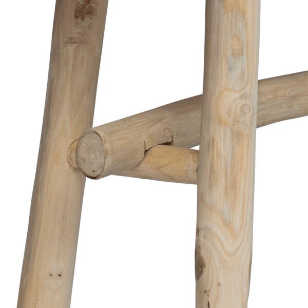 vidaXL Bench Goatskin Leather Teak - Image 5