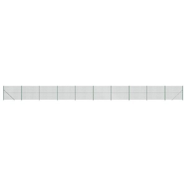 vidaXL Chain Link Fence with Flange Green 1.6x25 m - Image 2