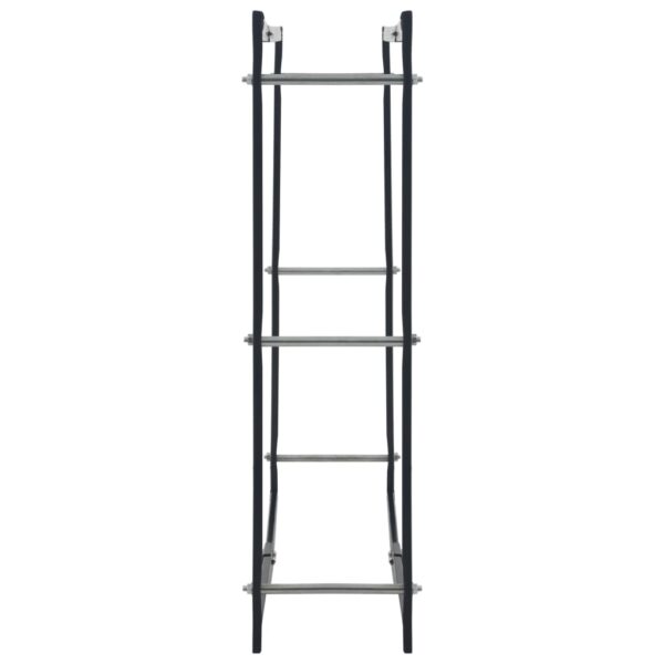 vidaXL Firewood Rack Black 100x25x100 cm Steel - Image 4