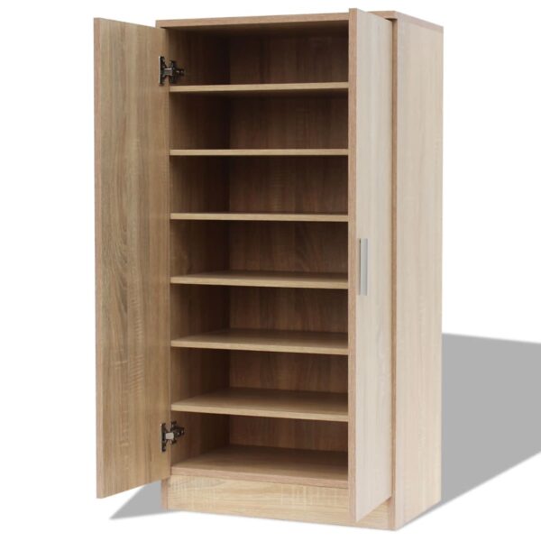 vidaXL Shoe Cabinet 7 Shelves Oak - Image 5
