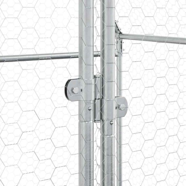 vidaXL Chicken Cage Silver 200x100x190 cm Galvanised Steel - Image 10