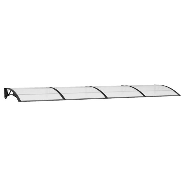 vidaXL Door Canopy Black 400x100 cm Polycarbonate - Image 2