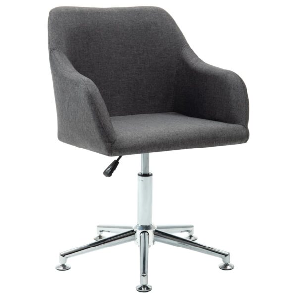 vidaXL Swivel Office Chair Dark Grey Fabric - Image 1