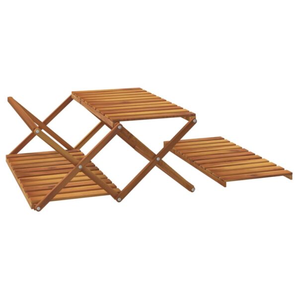 vidaXL 3-Tier Folding Shelf Brown 70x31x63 cm Solid Wood Acacia - Image 6