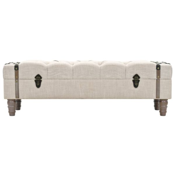 vidaXL Storage Bench Solid Wood and Steel 111x34x37 cm - Image 2