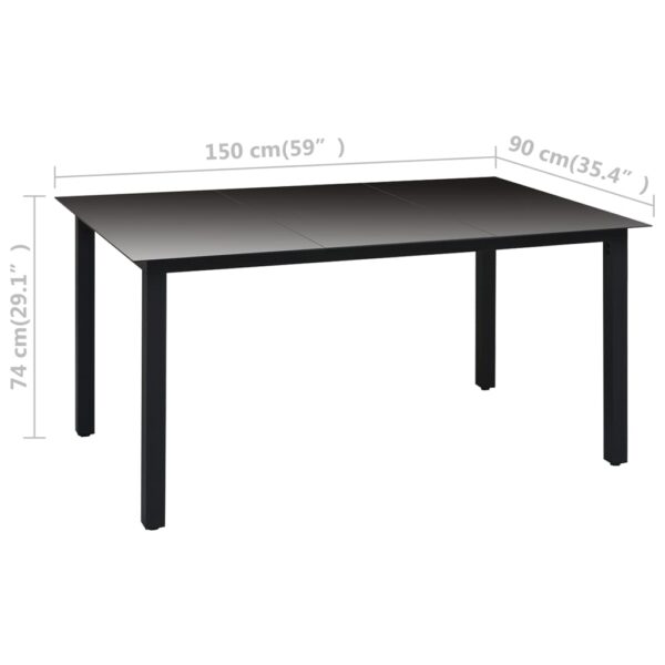 vidaXL 5 Piece Garden Dining Set Black - Image 12