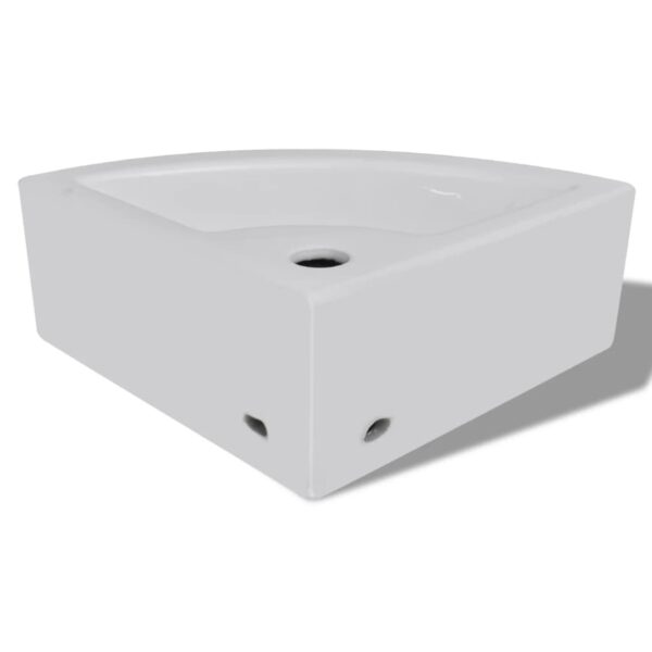 vidaXL Wash Basin with Overflow 45x32x12.5 cm White - Image 6
