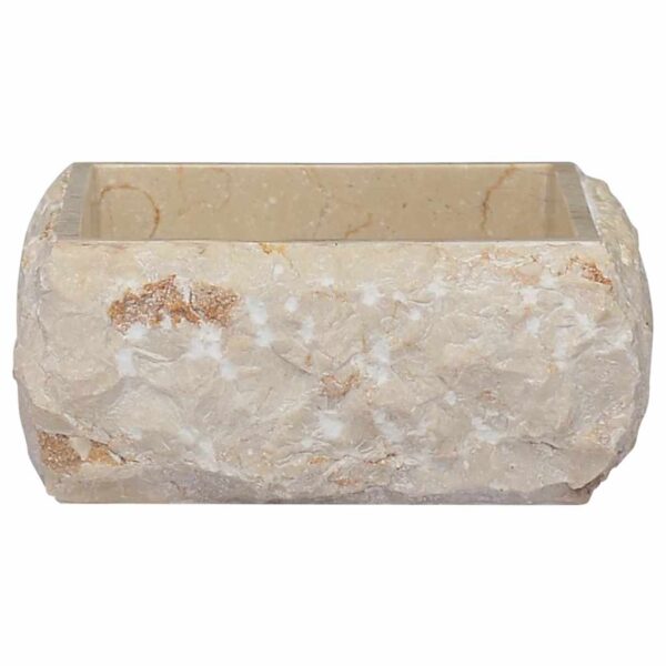 vidaXL Sink Cream 30x30x13 cm Marble - Image 4