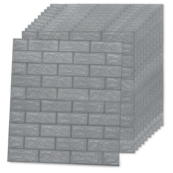 vidaXL 3D Wallpaper Bricks Self-adhesive 10 pcs Anthracite - Image 4