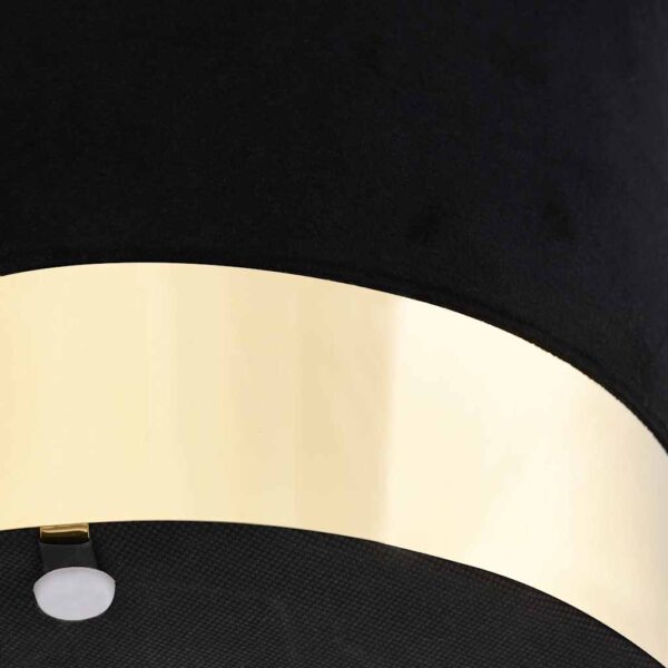 vidaXL Stool Black and Gold Velvet 28 x 36 cm - Image 3