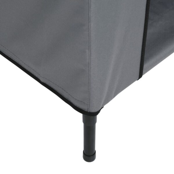 vidaXL Dog House Light Grey Oxford Fabric and Steel - Image 9