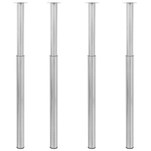 vidaXL Telescopic Table Legs 4 pcs Brushed Nickel 710 mm-1100 mm