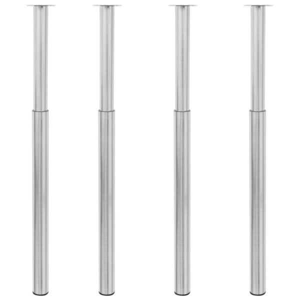 vidaXL Telescopic Table Legs 4 pcs Brushed Nickel 710 mm-1100 mm - Image 1