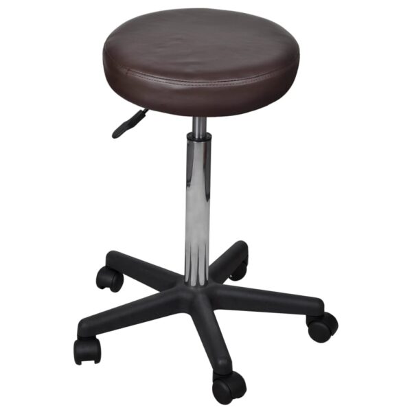 vidaXL Office Stools 2 pcs Brown 35.5x84 cm Faux Leather - Image 2